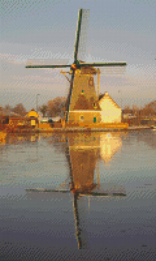 Windmill Reflection Twelve [12] Baseplates PixelHobby Mini-mosaic Art Kit